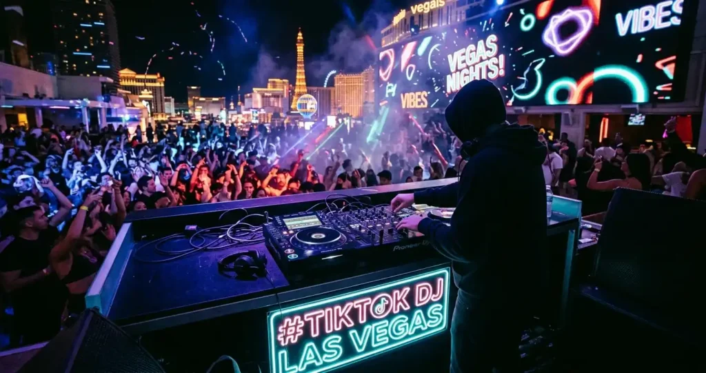 TikTok DJ Las Vegas performing live party music set in 2026